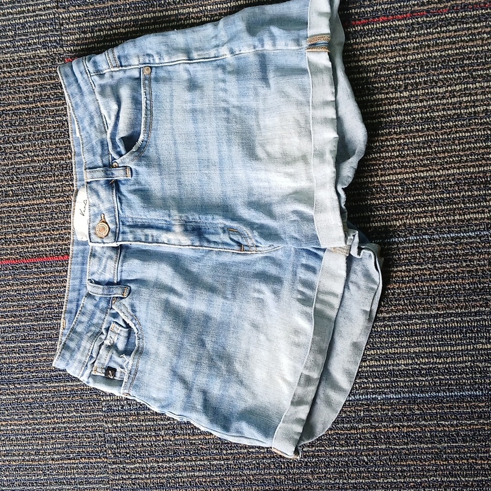 KanCan Destressed High Rise Jean Shorts Large